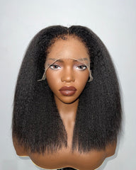 Kacey | Perruque hybride lisse et crépue avec une ligne de cheveux réaliste et naturelle