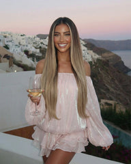Amy | Perruque en dentelle blonde balayage Money Piece
