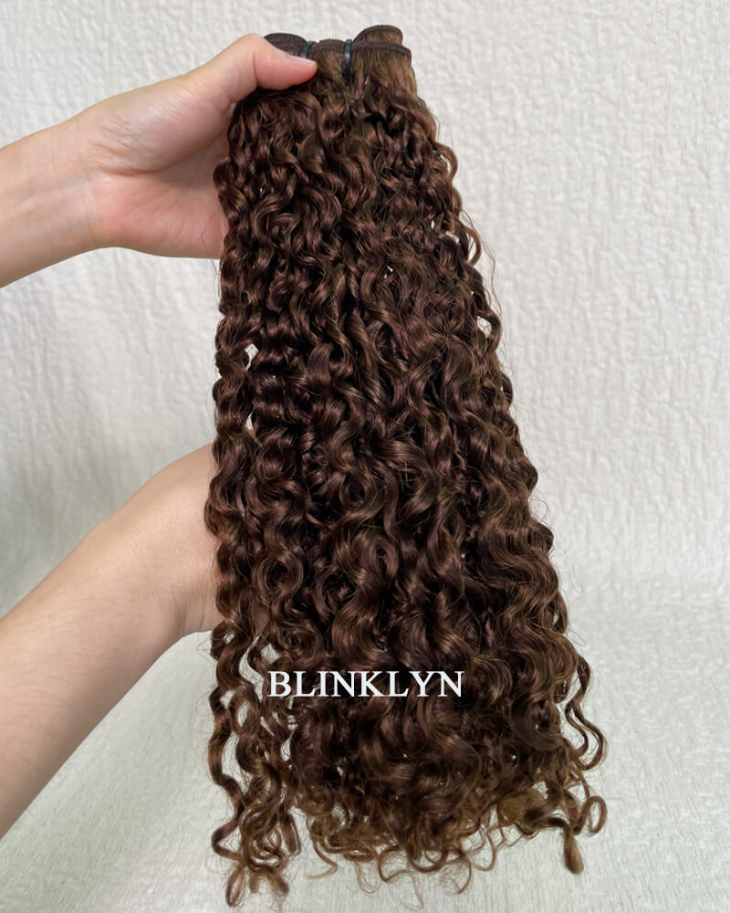 Brown Burmese Curly SDD Bundle Human Hair Extensions