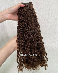 Brown Burmese Curly SDD Bundle Human Hair Extensions