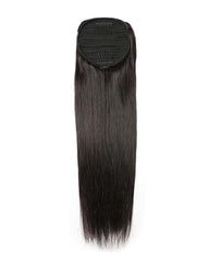 Extensions de queue de cheval à cordon/velcro en cheveux humains lisses