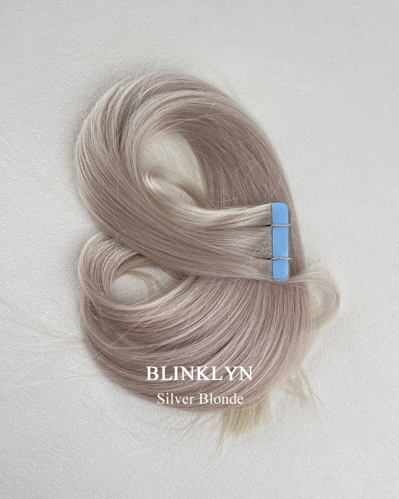 Silver Blonde Tape ins Human Hair Extensions