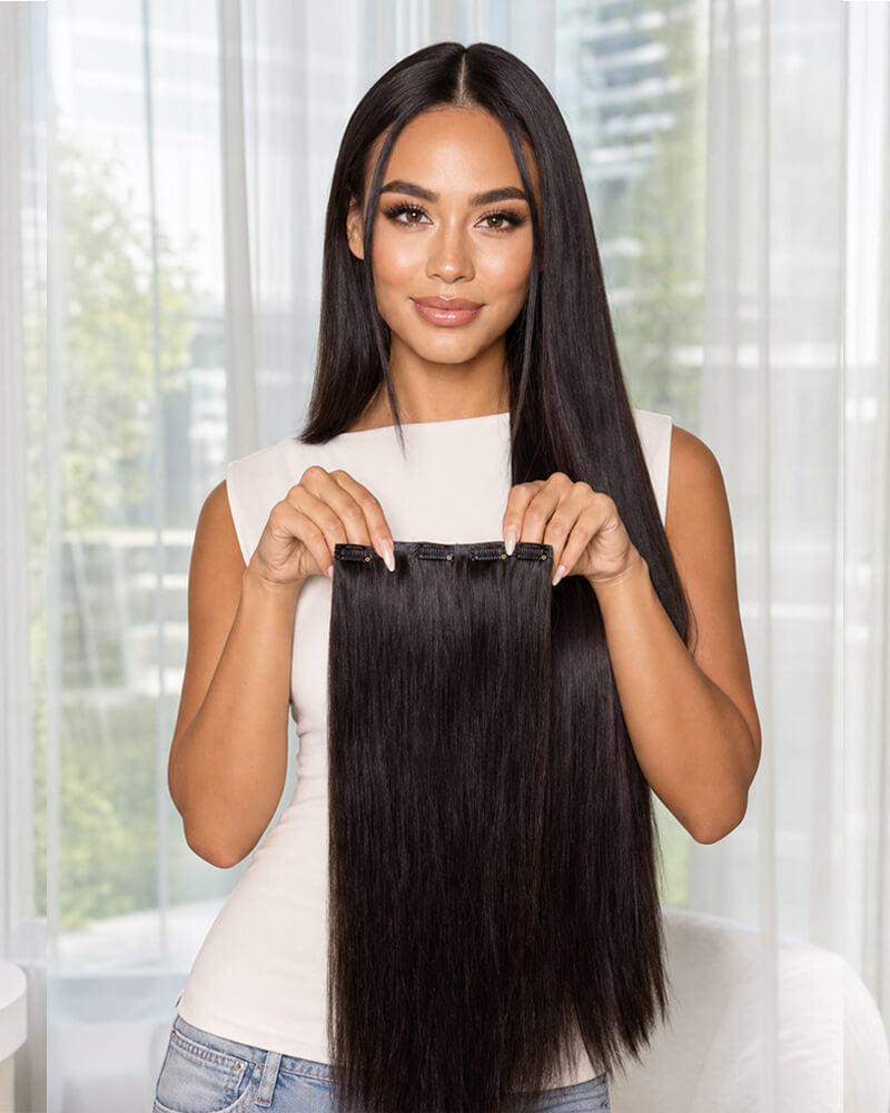 Straight Clip ins Human Hair Extensions