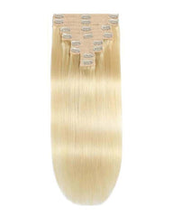 Straight Blonde #613 Clip ins Human Hair Extensions