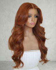 Marcia | Auburn Copper Wavy Human Hair Lace Wig