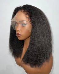 Kacey | Perruque hybride lisse et crépue avec une ligne de cheveux réaliste et naturelle