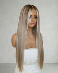 Alva | Dark Roots Ash Blonde Lace Wig